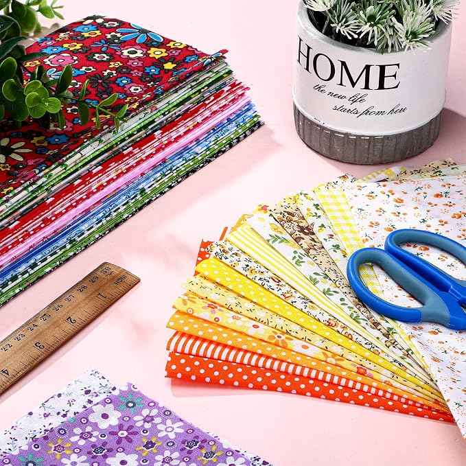 Tudomro 100 Pcs 10'' x 10'' Cotton Fabric Squares - Image 7