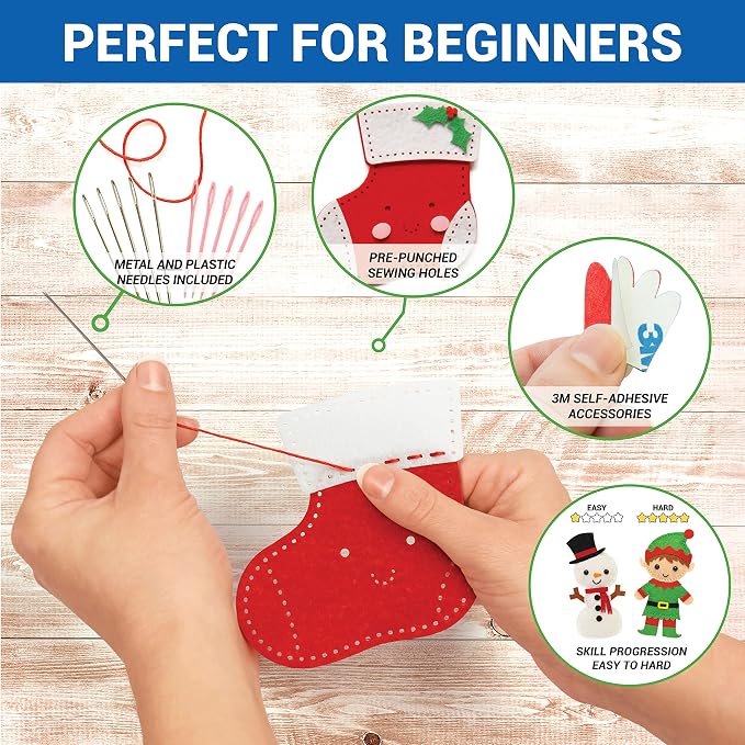 Craftorama Sewing Kit for Kids, Fun and Educational Christmas Craft Set for - Image 5