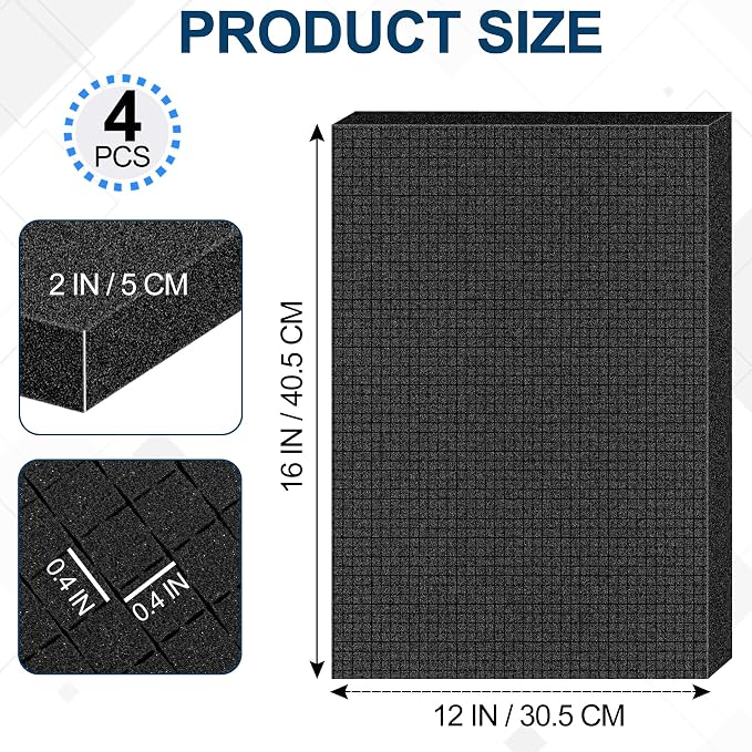 4 Pcs Pick and Pluck Foam Sheets 16" L x 12" W x 2" T Polyurethane Pick Apart - Image 2