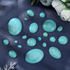 PH PandaHall 84pcs Synthetic Turquoise Stone Cabochons, 7 Sizes Blue Texture - Image 5