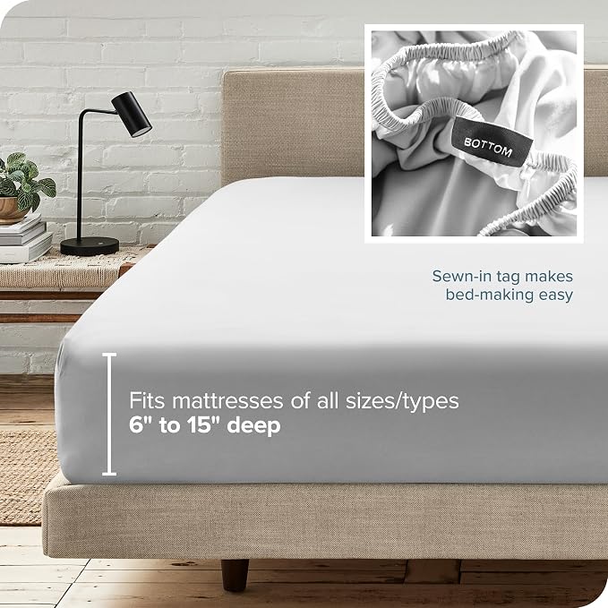 Bare Home Fitted Bottom Sheet Full XL Size - Image 6