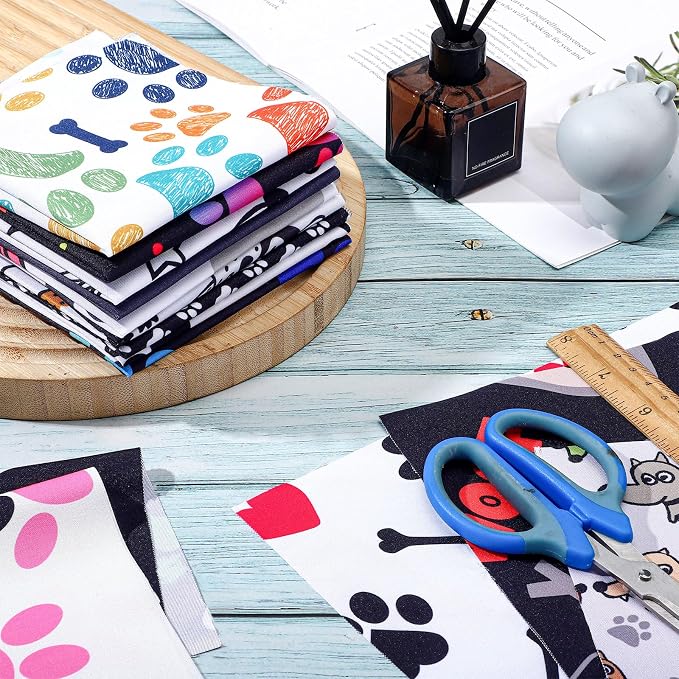 Tudomro 16 Pcs 10 x 10 Inch Dog Print Fabric Cute Animal Print Fabric Quilt - Image 6