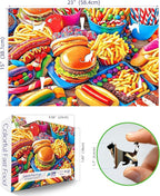 MINIWAN 500 Piece Puzzle for Adults, Hamburger Jigsaw Puzzles, 23x15 in | - Image 2