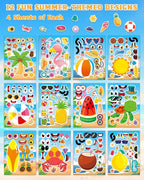 Aowplc 48 Sheets Summer Fun Make-a-Face Sticker Set - Image 2