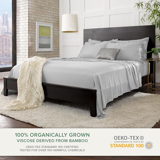 Pure Bamboo Twin XL Sheets, Genuine 100% Organic Viscose Derived from Bamboo - Image 2