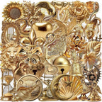 50 Pcs Luxury Golden Style Transparent Stickers by Unknown