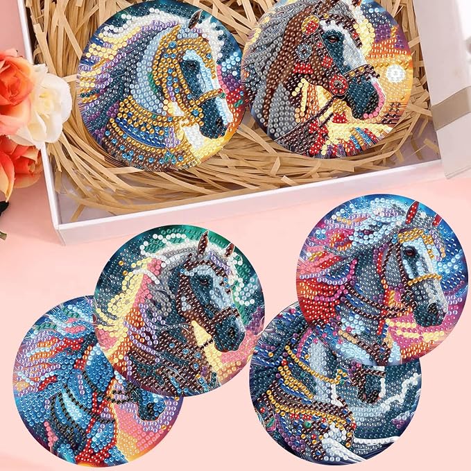 8 Pack Horse Diamond Art Coasters Kit for - Image 6