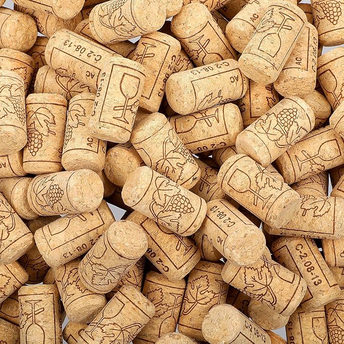 200Pack Straight Wine Cork, #8 Natural 7/8" x 1 3/4" Soft Wine Corks by Unknown