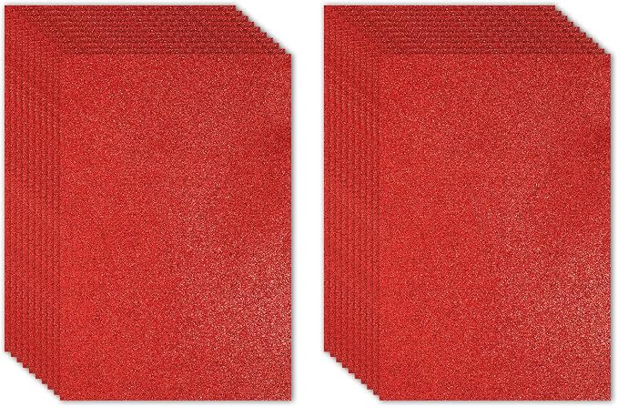 PATIKIL Red Shiny EVA Glitter Foam Sheet 11 x 8 Inch 2mm Thick Sparkle EVA by PATIKIL