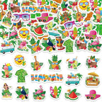 300Pcs Summer Foam Stickers, Colored Hawaii Palm Leaf Flower Foam Sticker Self by Bonieset