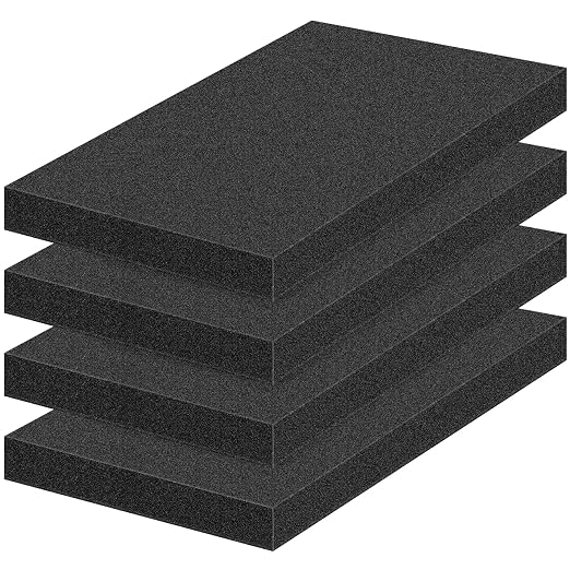 MYFAMIREA 4 PCS Polyurethane Foam Sheets 16" L x 12" W x 1.6" T Packing Foam by MYFAMIREA