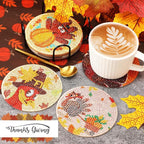 UPINS 8Pcs Fall Diamond Art Coasters - Image 5