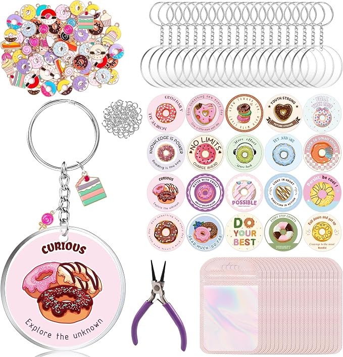 151Pcs Keychain Blanks Kit, DIY Keychain Making Kit by Unknown