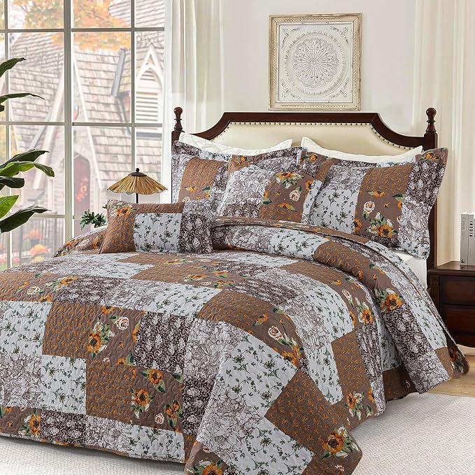 BEDIFANY Cotton Filling Queen Quilt Set - Image 2