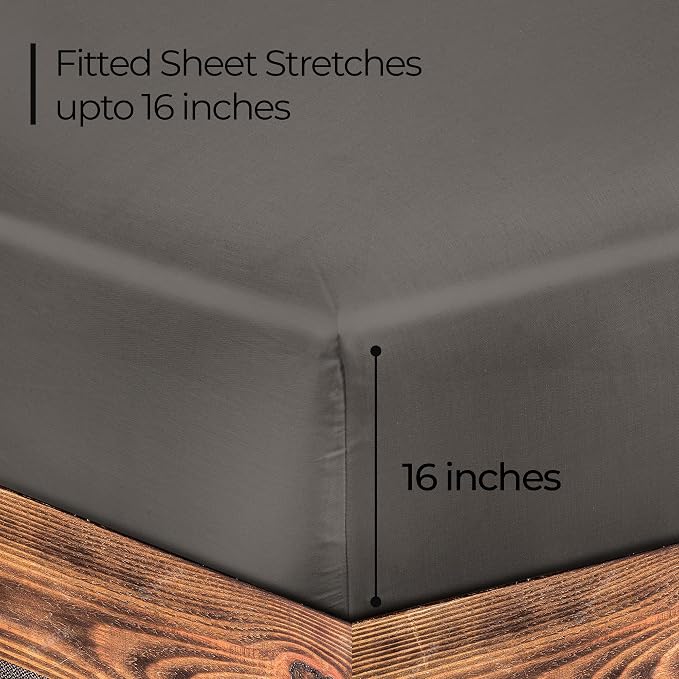 ROYALE LINENS 300 Thread Count 100% Long Staple Combed Cotton Fitted Sheet - Image 2