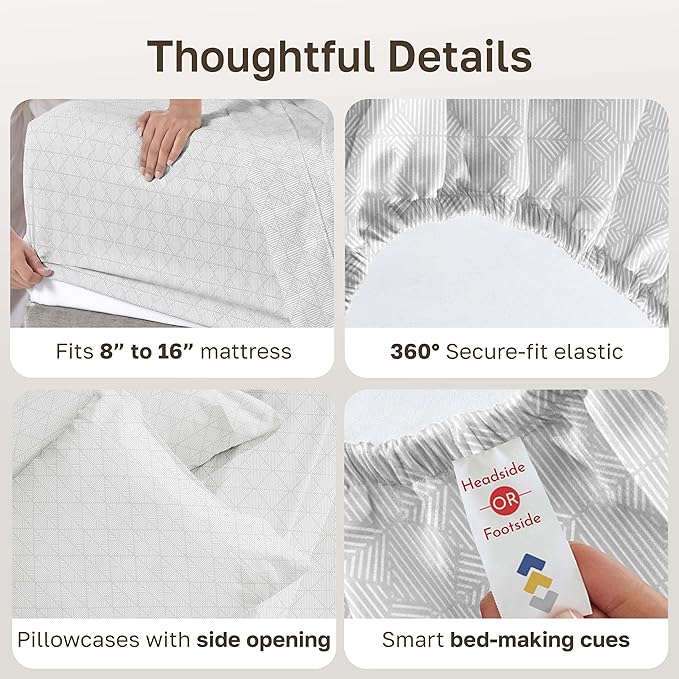 California Design Den Soft Cal King 100% Cotton Sheet Sets, 400 TC Good - Image 5
