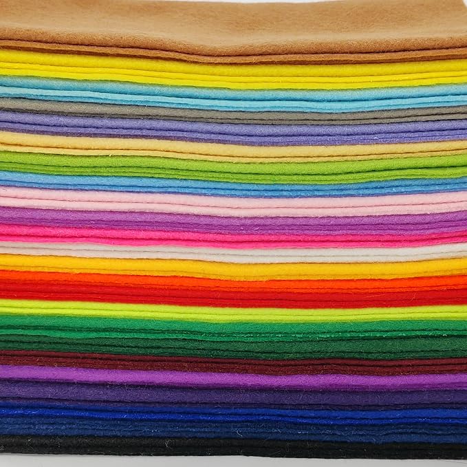 24 Rolls 8"x18" 1.4mm Thick Soft Felt Fabric Sheet 24 Assorted Mix Color Series - Image 3