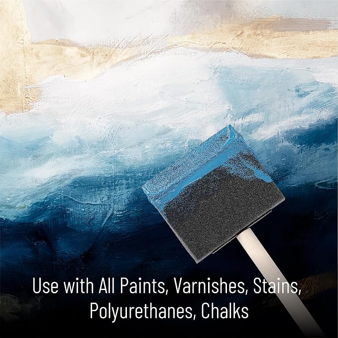 Bates- Foam Paint Brushes, 36 Pack, Wooden Handle, Sponge Brushes - Image 6