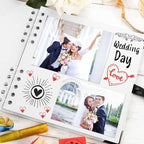 Bstorify Square Scrapbook Photo Albums 36 Pages White Thick Paper, Metal Corners - Image 6