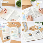 feela 15 Pack Blank Kraft Notebooks, Unlined Sketchbook Note Pad Travel Journal - Image 5