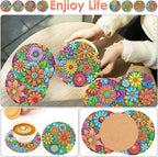 ijbnhd 8 Pcs Flowers Diamond Art Coasters - Image 2