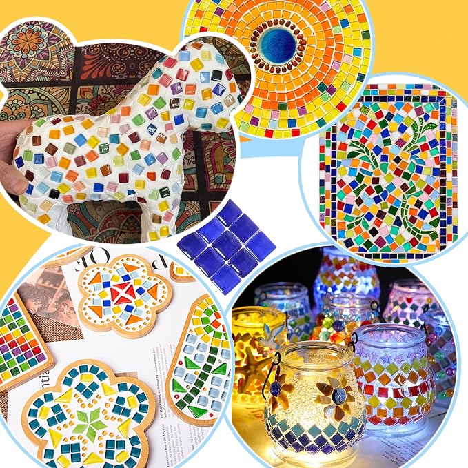 500Pcs Mixed Colors Glass Mosaic Tiles 10mm Transparent Crystal Glass Tiles - Image 7