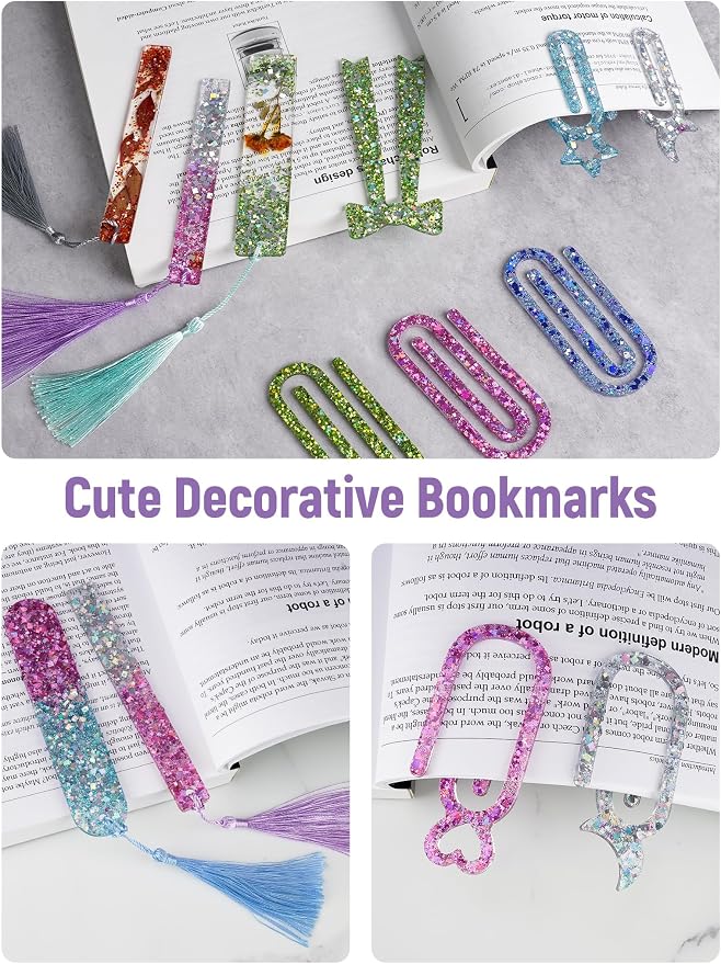 NiArt Silicone Resin Bookmark Mold, 14-Shape DIY Bookmark Making Kit - Image 4