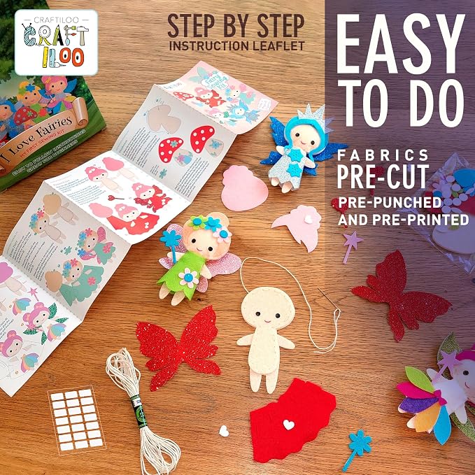 CRAFTILOO Fairy Sewing Kit for Kids Ages 5-12 – Beginner Sewing Kit - Image 3