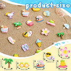 JUNEBRUSHS 80 Pcs Summer Resin Charms Flatback, Mini Beach Theme Resin Charms - Image 2