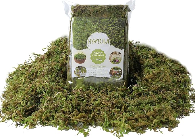 USMOLA Fake Green Moss for Potted Plants, 4OZ Artificial Moss for DIY Crafts - Image 2