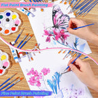 162 Pcs Paint Brushes Bulk, Round Flat Tip Acrylic Paint Brushes Set - Image 4