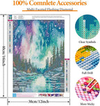 Offito Aurora Diamond Art Kits for Adults, 5D Starry Sky Lake Diamond Painting - Image 4