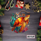 2D Flat Faux Stained Glass Turtle Acrylic Christmas Ornament, Sea Turtle - Image 5