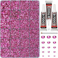 33000Pcs Dark Pink Rhinestones for Bedazzling, 6mm Flatback Gems Bedazzler Kit by Worthofbest