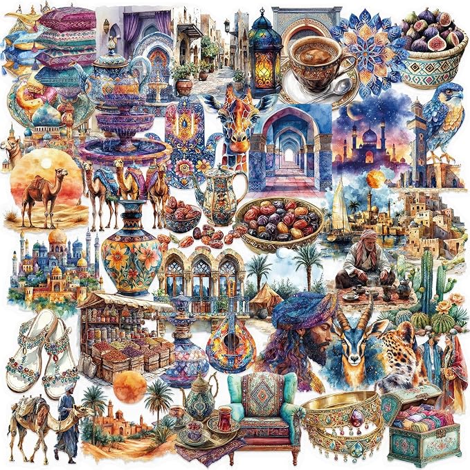 50 PCS PET Middle Eastern Style Stickers by Unknown