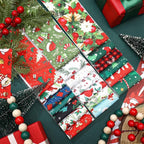 Hosuly 40 Pcs Christmas Fabric Jelly Fabric Quilting Patchwork Roll Red and - Image 4