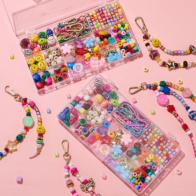 MYCUTEY DIY Keychain Making Kit-Beaded Keychain＆Bag Charm Craft Supplies - Image 8