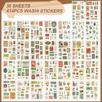 Vintage Washi Stickers for Scrapbooking, Aesthetic Sticker Book for Journaling - Image 2