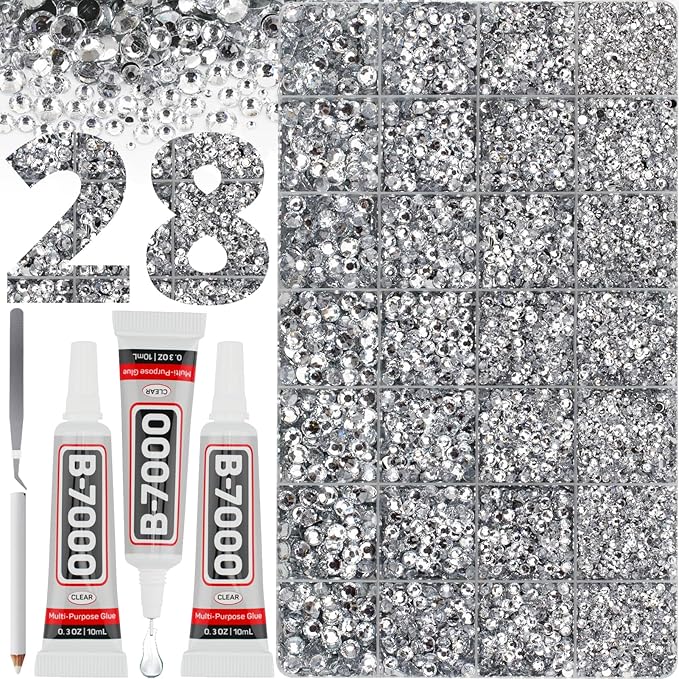 36000Pcs Silver Clear Rhinestones Gems by Worthofbest