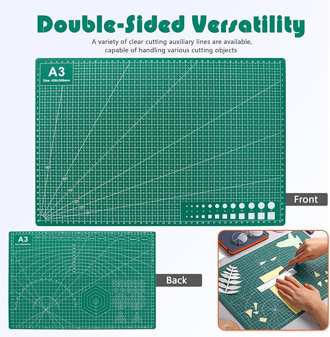 2 Packs Cutting Mats, 12inch x 18inch Rotary Cutting Mat Double Sided 5-Ply - Image 5