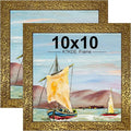 KTKDE 10x10 Picture Frame Set of 2, Ornate Vintage Gold Photo Frames 10 x 10 by KTKDE