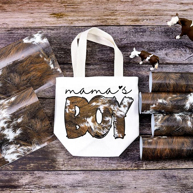 Tintnut Brown Cowhide Heat Transfer Vinyl, easy cut & weed, stretch washable - Image 3