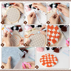 WATINC Checkerboard Punch Needle Coaster Kit - Image 3