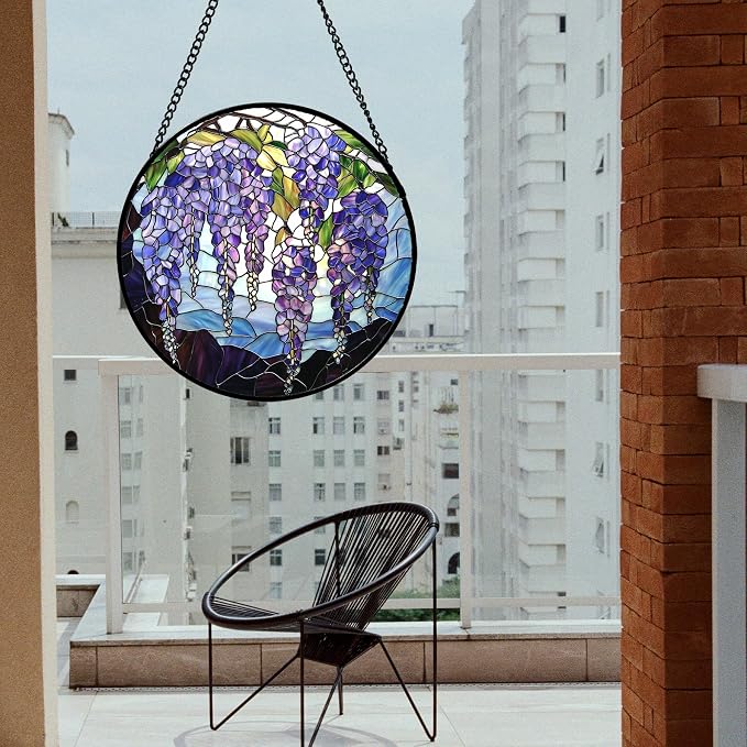 DASTOLL Stained Glass Window Hanging, and Mom 15x15 in - Image 3