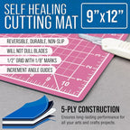 U.S. Art Supply 9" x 12" Self-Healing Cutting Mat 5-Ply - Image 2