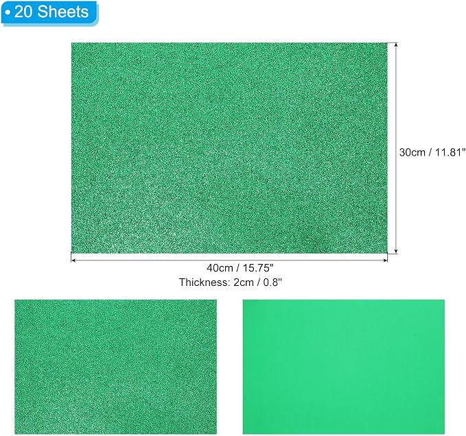 PATIKIL 20 Sheets 2mm Glitter Foam Sheet - Image 2