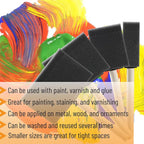Bates- Foam Paint Brushes, 40 Pack Wooden Handle | Sponge Brushes - Image 4