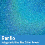 Renfio Holographic Ultra Fine Glitter Powder Metallic Resin Glitter 2.11 Oz PET - Image 2