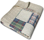 Greenland Home Oxford 100% Cotton Throw Blanket, Tan 50 x 60 in - Image 2