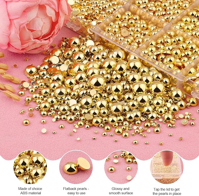 13000Pcs Flatback Pearls for Crafting, Bedazzling Bead for DIY Crafts Clothing - Image 4